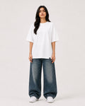 White basic crewneck t-shirt, front view